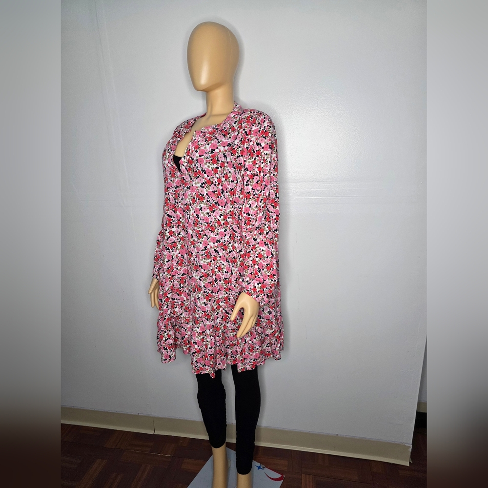 Tommy Hilfiger Pink and Black Floral Dress Size XL